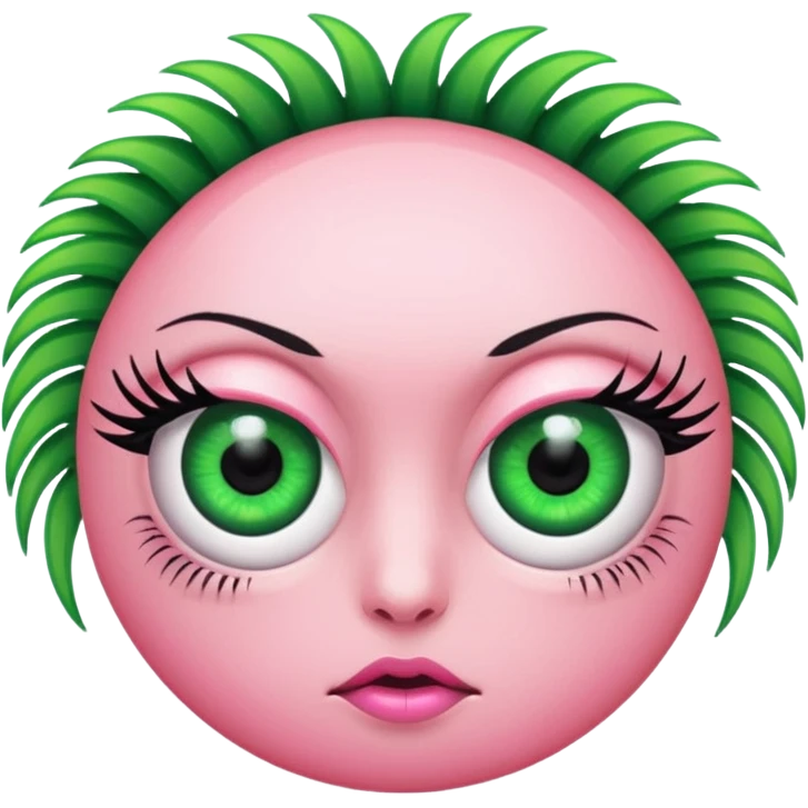 pink green eyeballs lashes only no hair emoji