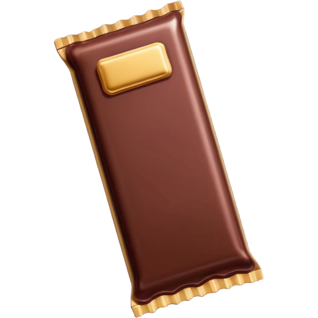 chocolate bar in burgundy paper emoji
