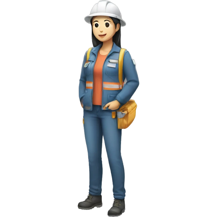 full body character asia worker emoji