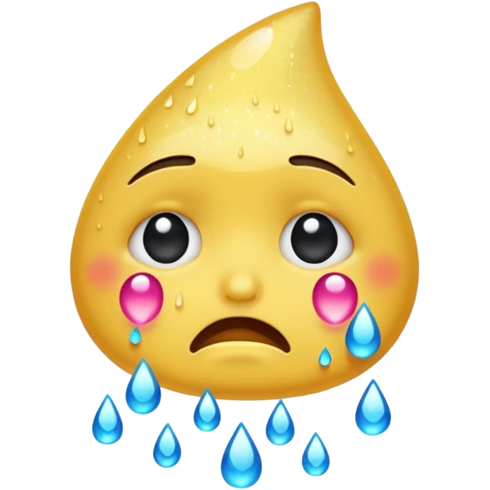 Crying emoji face with glittery tears emoji