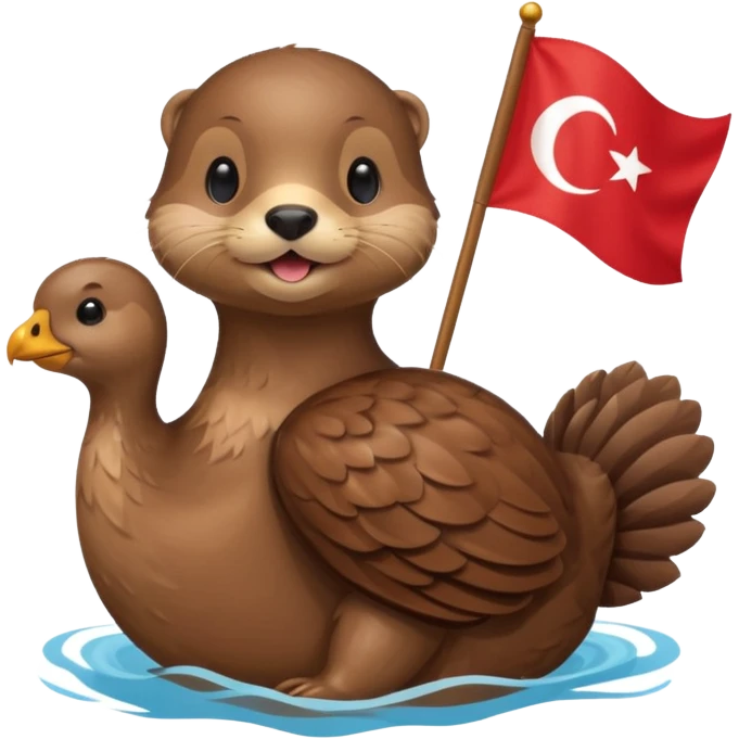 Otter with turkey flag emoji