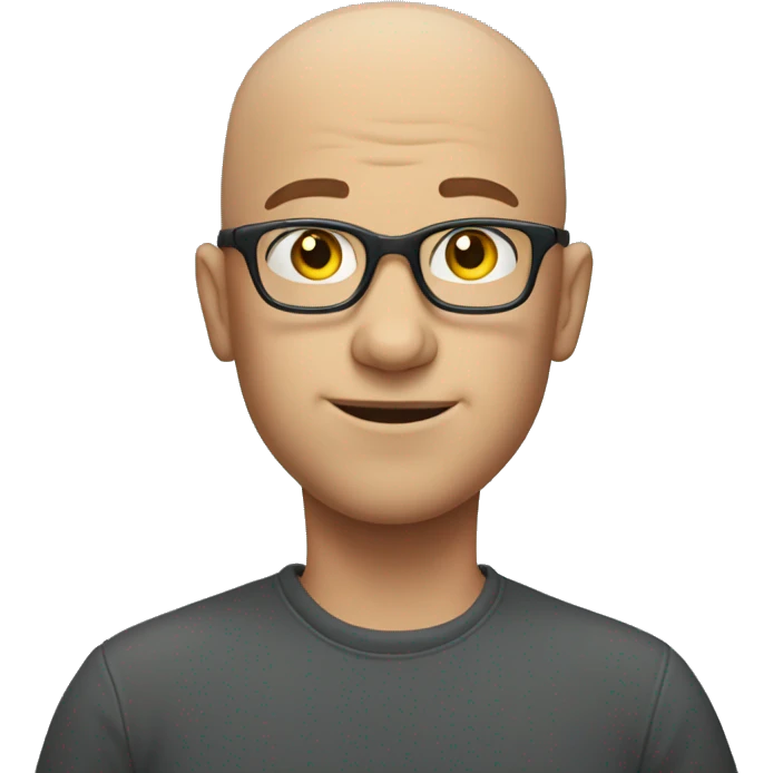 bald boy with glasses shoulder shrugging emoji