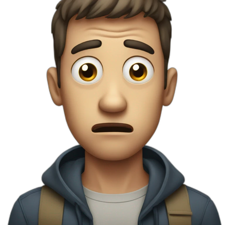 scared and afraid man with big eyes emoji