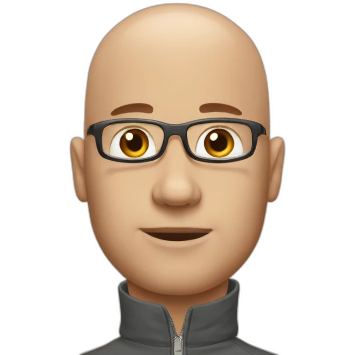 bald guy wearing watch emoji