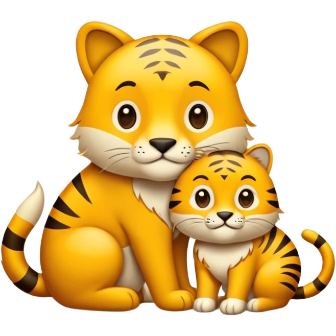 Лев и тигр emoji