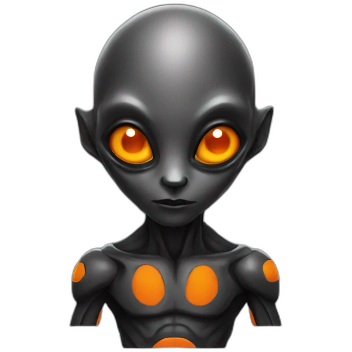alien black with orange details emoji