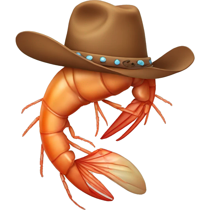 Shrimp wearing cowboy hat emoji