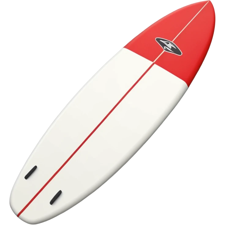 white surfboard with red sides and paddle emoji