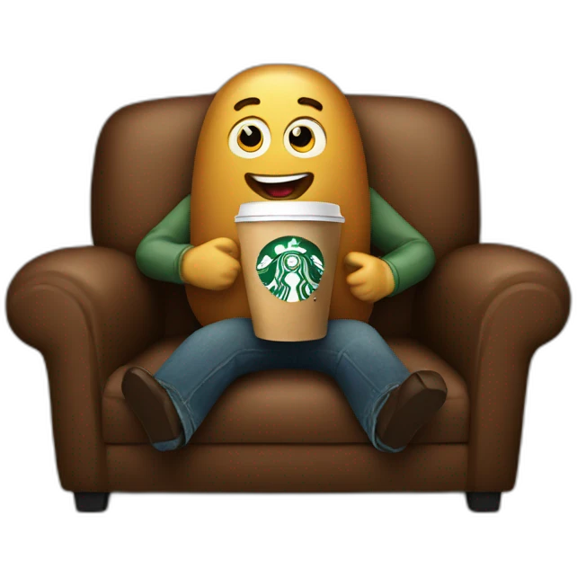 Starbucks couch potato emoji