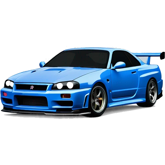 nissan r34 di lato blu e grigia paul walker emoji