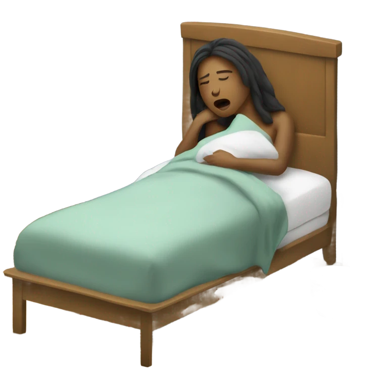 woman sick in bed  emoji