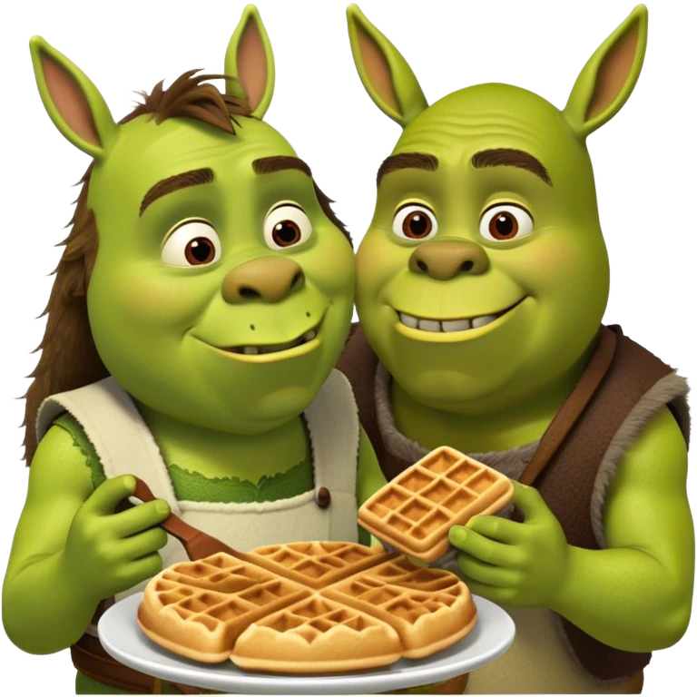 Shrek Donkey with waffle emoji