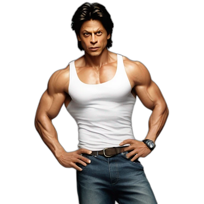 srk with 6pack abs  emoji