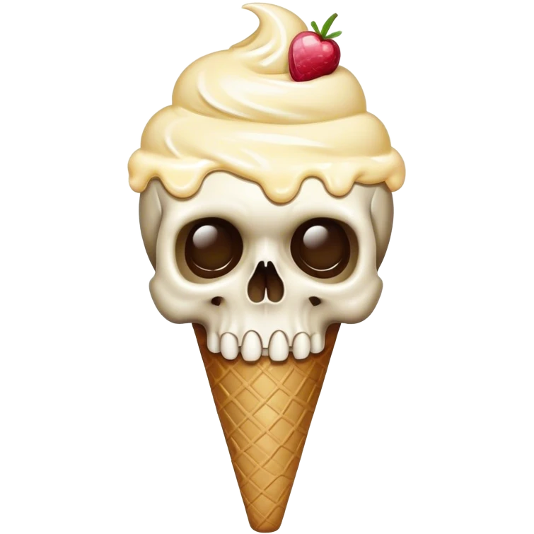 Skull with ice cream  emoji
