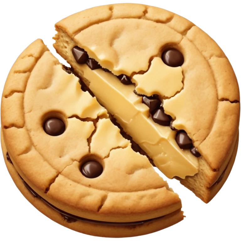 A pair of plain cookies, one of them with a bite taken out. emoji