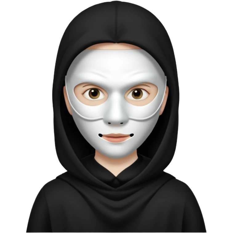 scream in black clothing with white mask emoji