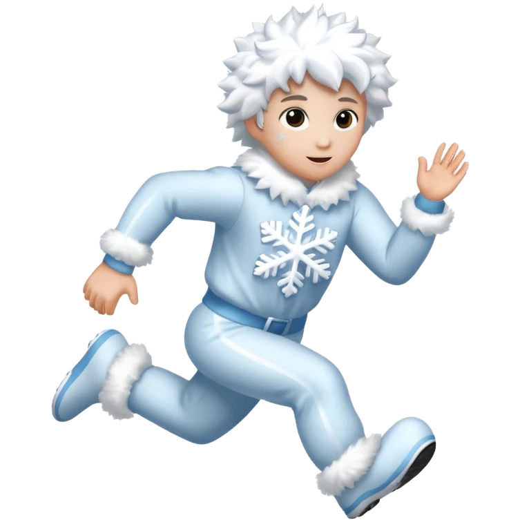 Someone running in a snowflake costume emoji