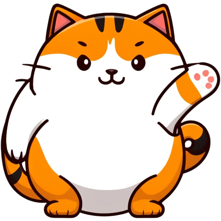 fat orange cat emoji