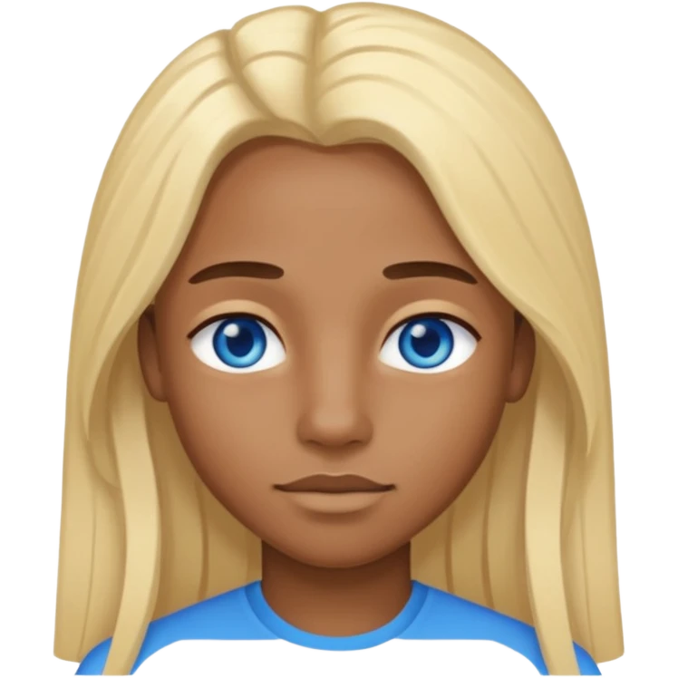 mavi gözlü uzun sarı saçlı zenci emoji