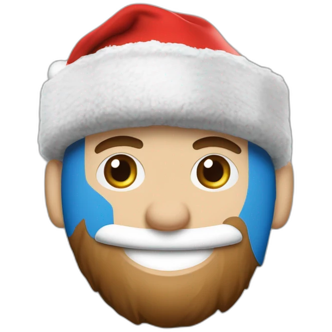 messi levantando la copa del mundo con un gorro de papa noel puesto y que solo se vea la cara emoji