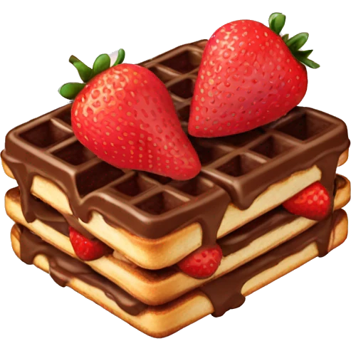 Chocolate and strawberry toaster waffle emoji