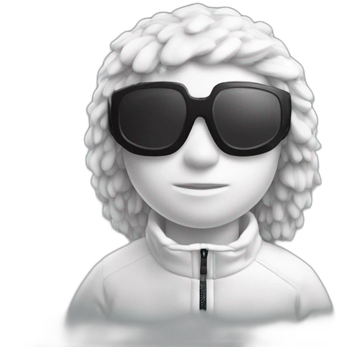 Un garçon blanc ,à das lunettes de ski, il a les cheveux noirs et survetement de lacoste emoji