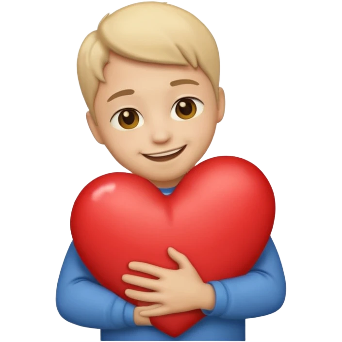make an emoji of hugging a heart, one person. it's supposed to show a level of gratitude emoji