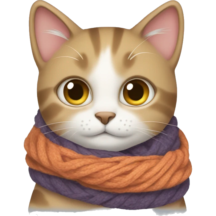 a cat cuddled in a scarf emoji