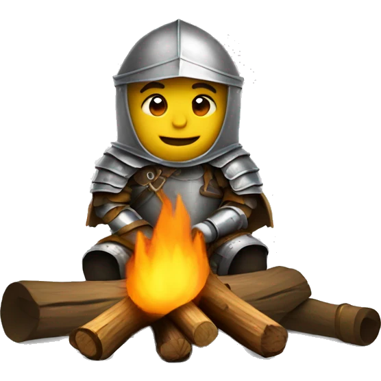 knight sitting by campfire emoji