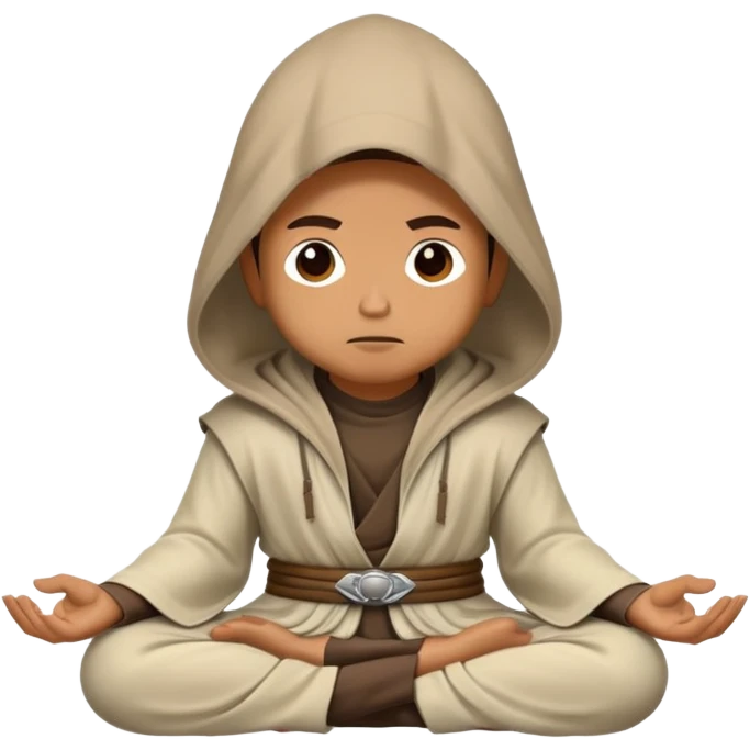 Jedi wearing hood meditating emoji