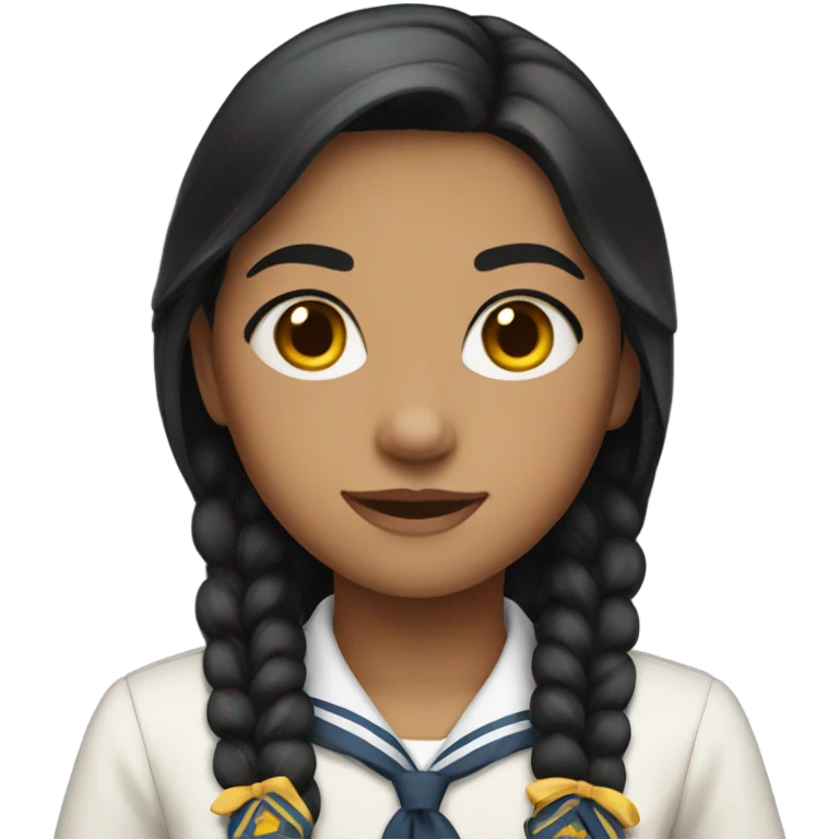 Black hair girl with school uniform  emoji
