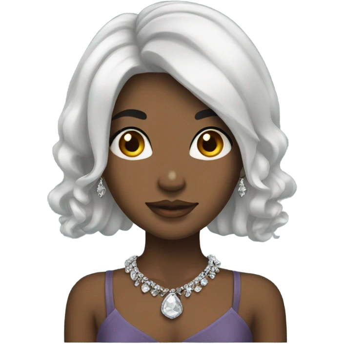 girl with black hair jewelry emoji
