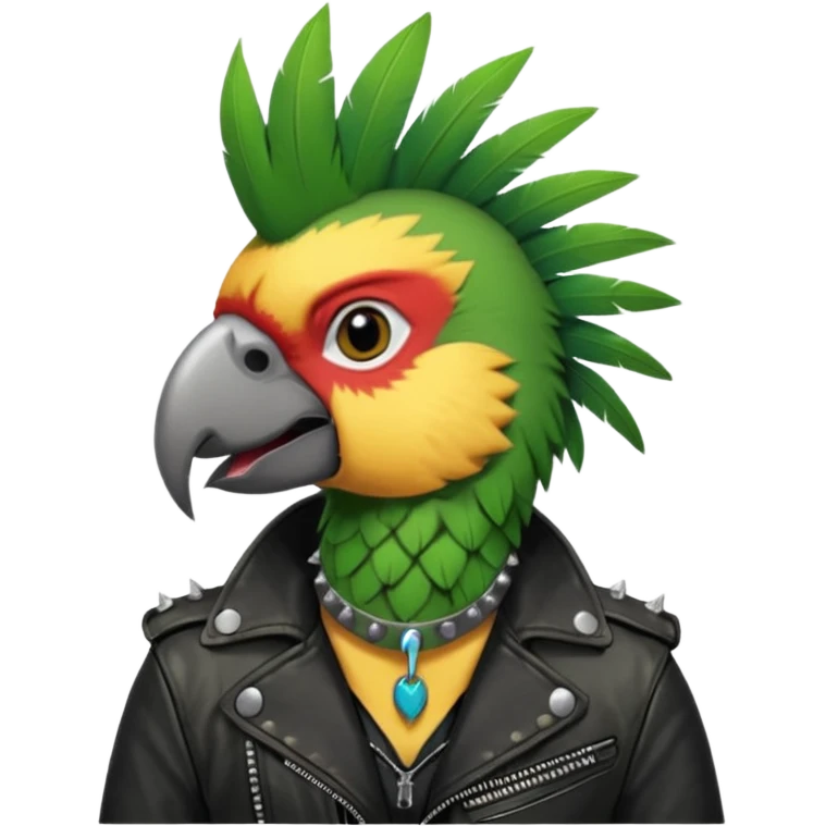 punk parrot vocalist emoji