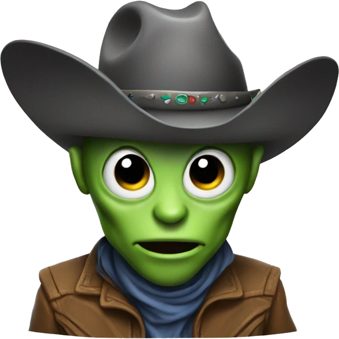 Alien wearing cowboy hat emoji