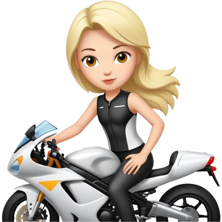 Girl on sport bike  emoji