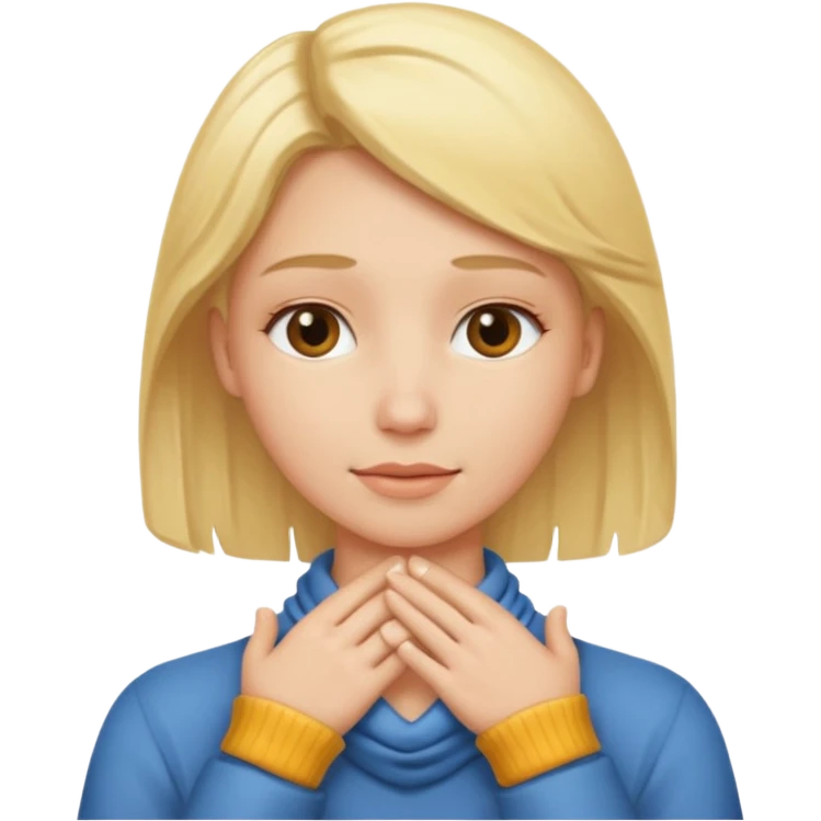 Hands around blond persons neck emoji