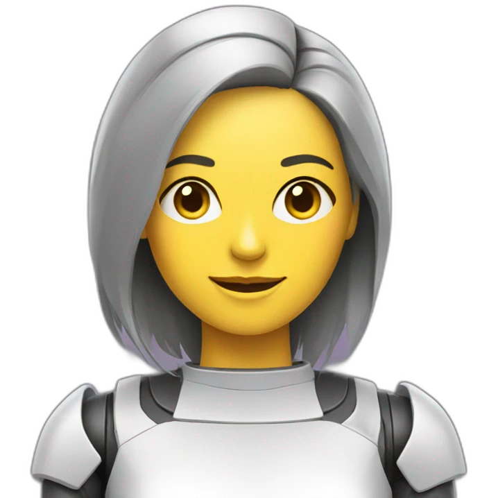 Marketer mujer robot emoji