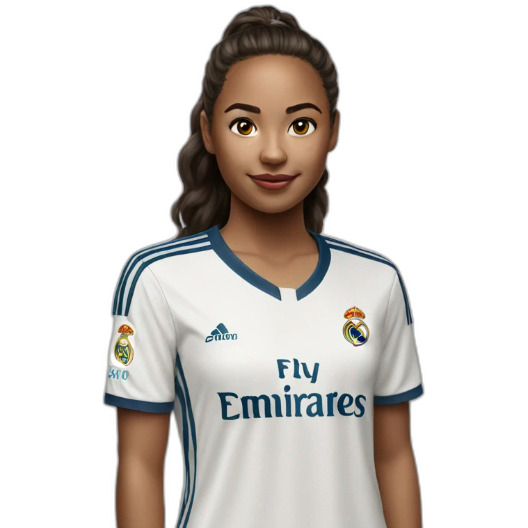 Girl in real madrid jersey full photo emoji