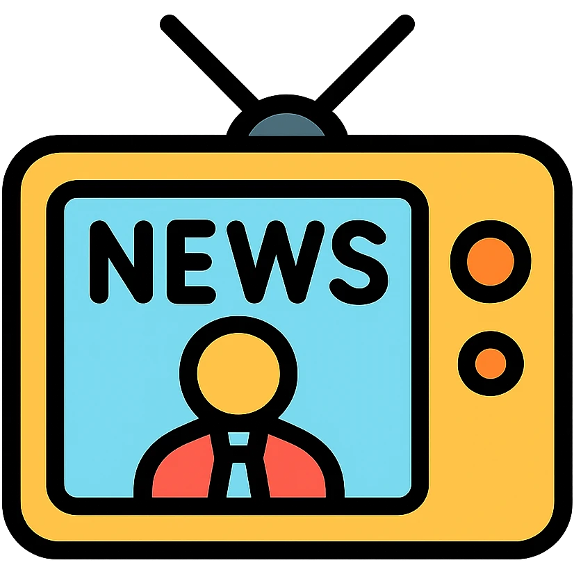 television broadcasting news emoji