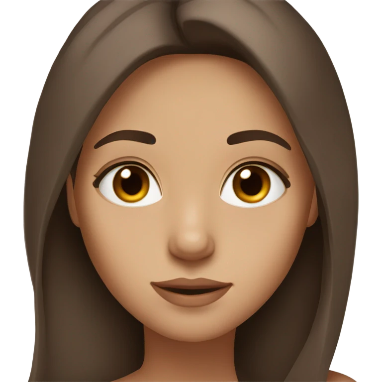 beautiful girl with brown eyes and long brown hair emoji