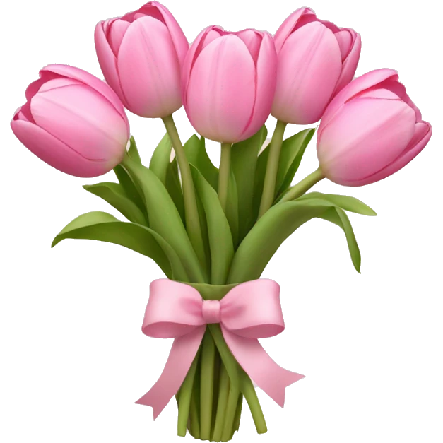 Cute Bouquet of Light pink tulips emoji