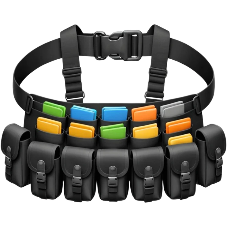 black military belt with pouches emoji