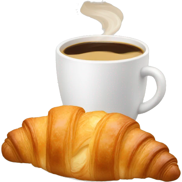 Croissant and coffee  emoji