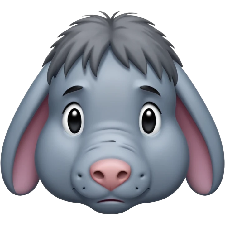 Sad Eeyore under a raining cloud emoji