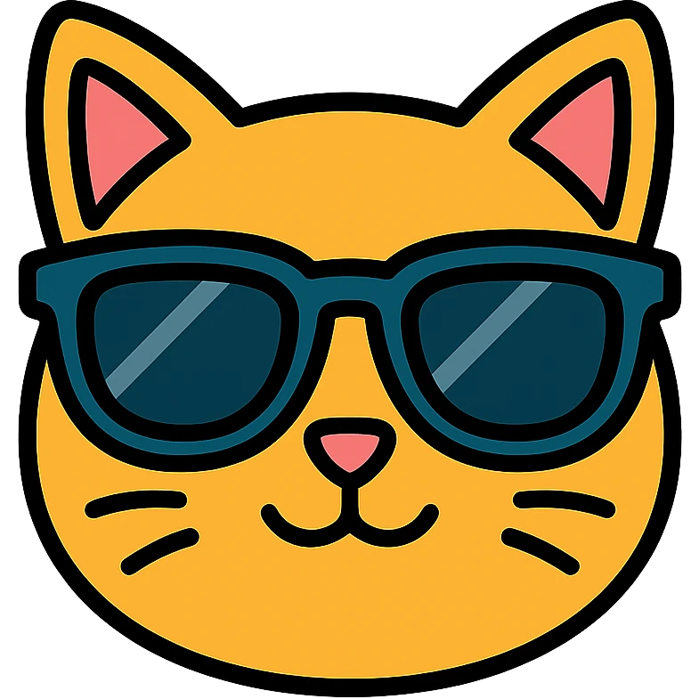 cat wearing sunglasses color icon emoji