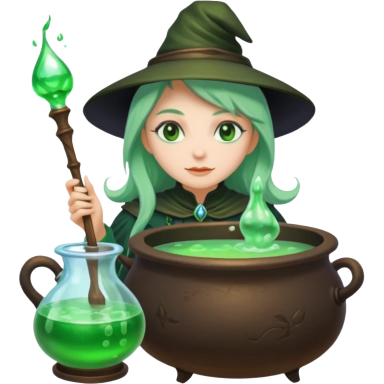 green witch cooking potion emoji