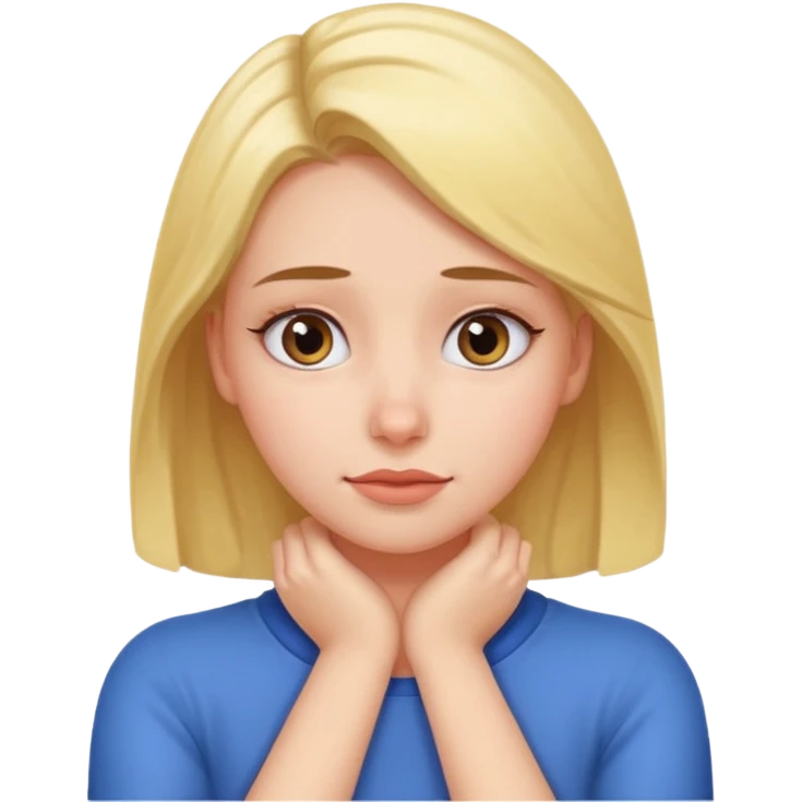 Rapariga com os braços no pescoço e com cara a revirar os olhos emoji
