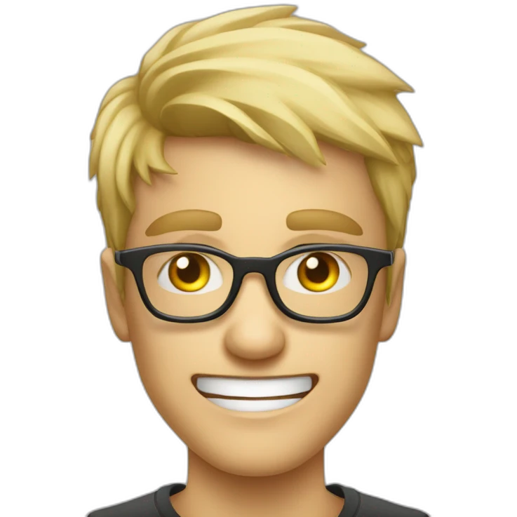 Blonder Junge mit Brille am Rage Quitten emoji