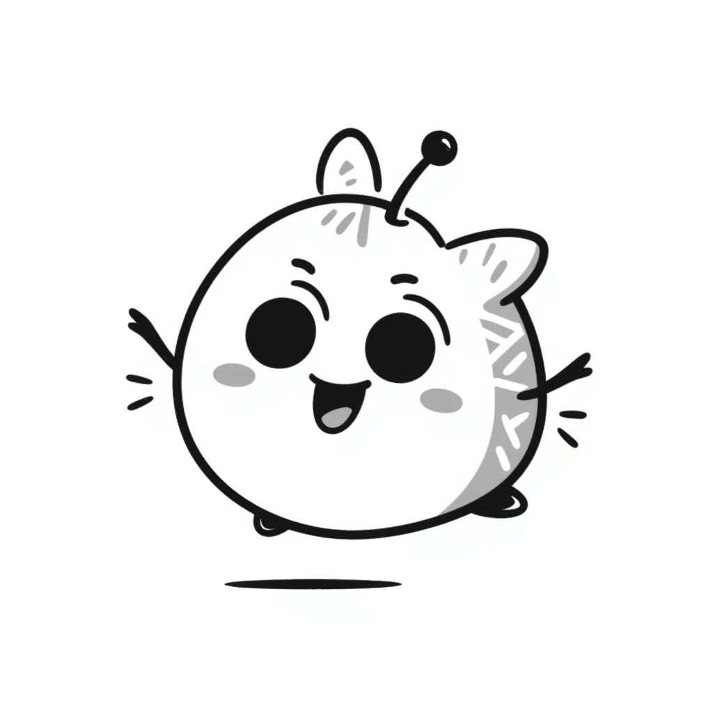 playful hand-drawn Tamagotchi character emoji