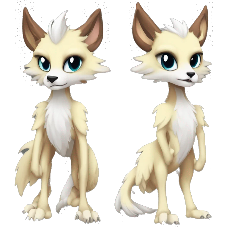 Cute Protogen-vernid-sergal-wickerbeast-fantasy-animal-fursona griffsnuff & LiLaiRa & Falvie full body emoji